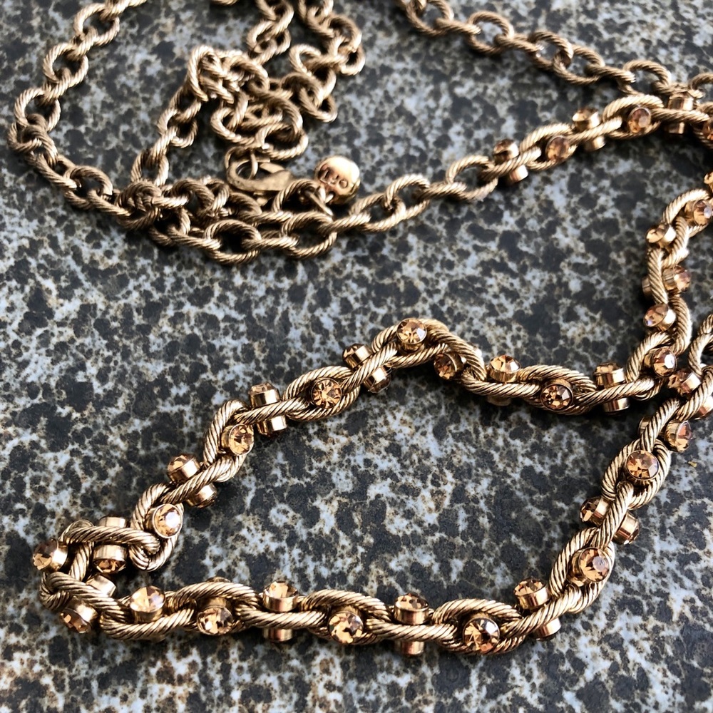 LOFT necklace: oval links with golden crystals